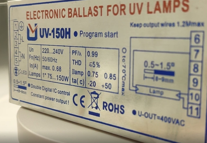 안정기 6을 지원하는 U810 Z1554 램프를 위한 220V 150W 우프크 안정기 UV 150H
